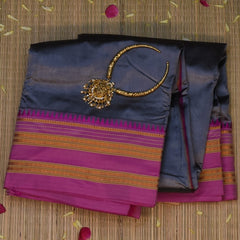 Ilkal Silk Dusty Plum Saree with Blouse