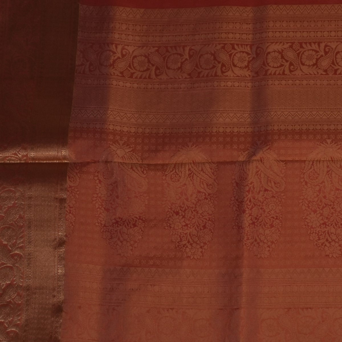 Pure silk Rustic Brown Saree with Blouse