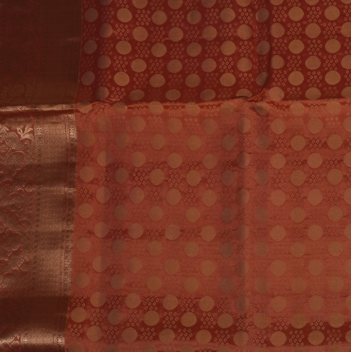 Pure silk Rustic Brown Saree with Blouse