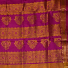 Ilkal Pure Silk Lime Green Saree With Zari Border