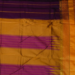 Ilkal Silk Cotton Magenta Saree With Yellow Border