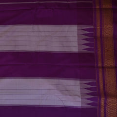 Ilkal Silk Cotton Dark Blue Saree With Magenta Border