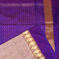 Pochampally ikkat Golden Sand Saree with Blouse