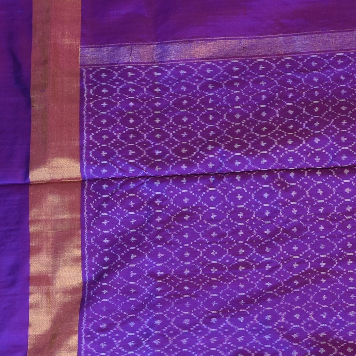 Pochampally ikkat Golden Sand Saree with Blouse