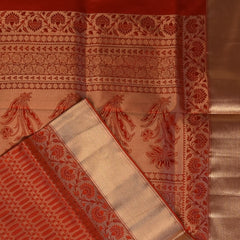 Pure silk Light Taupe Saree with Blouse