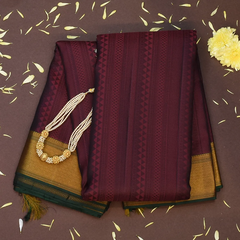 Kanchipuram Silk Deep Maroon Saree with Blouse