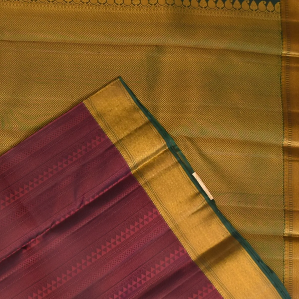 Kanchipuram Silk Deep Maroon Saree with Blouse