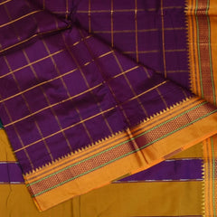 Ilkal Silk Cotton Magenta Saree With Mustard Border