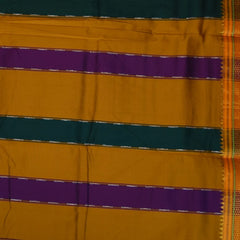 Ilkal Silk Cotton Magenta Saree With Mustard Border