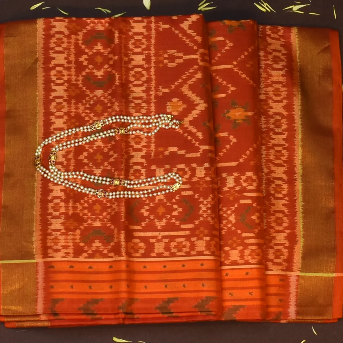 Rajkot Patola Blood Red Saree with Blouse