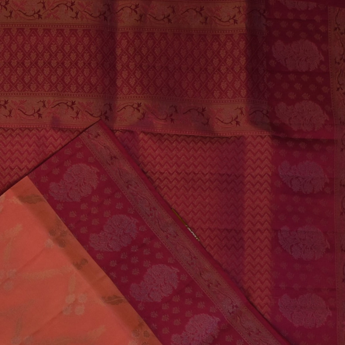 Pure silk Crimson Burgundy Saree with Blouse