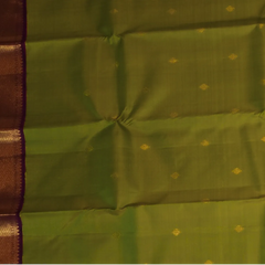 Kanchipuram Silk Olive Green Saree with Blouse