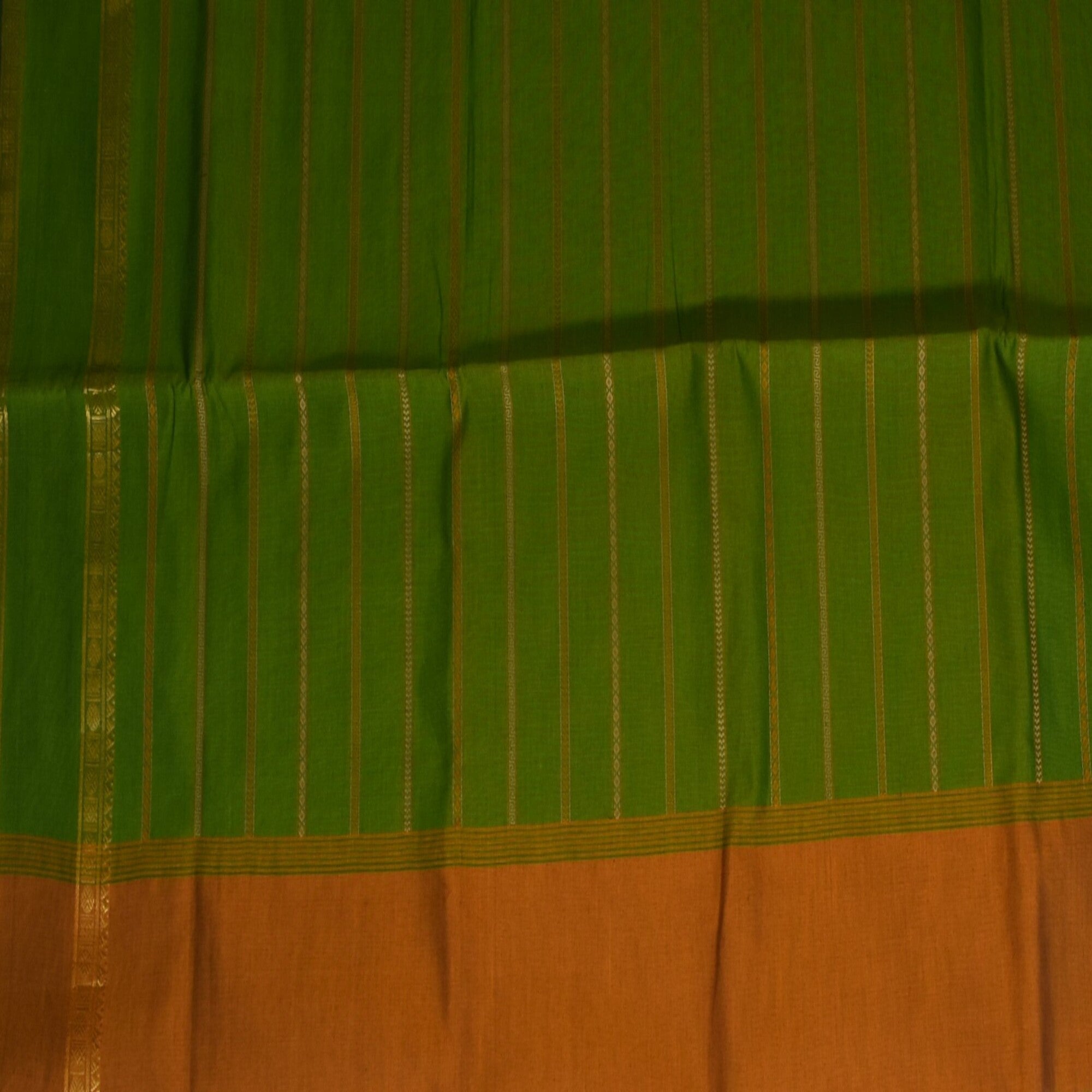 semi cotton green saree with blouse
