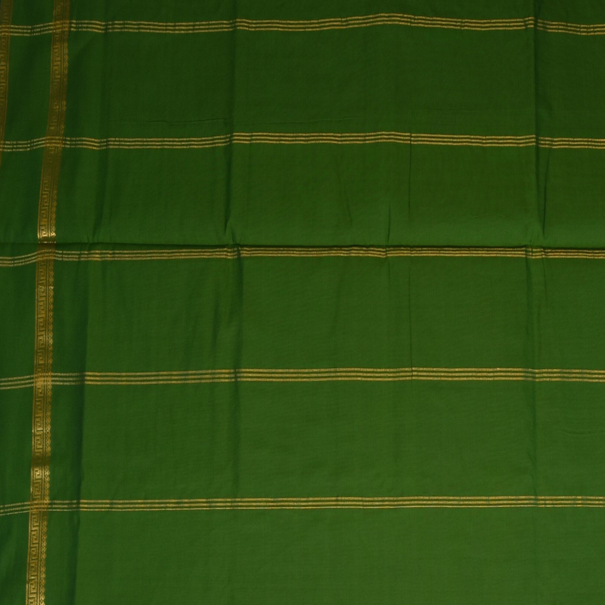 Semi cotton Red saree with gap boarder
