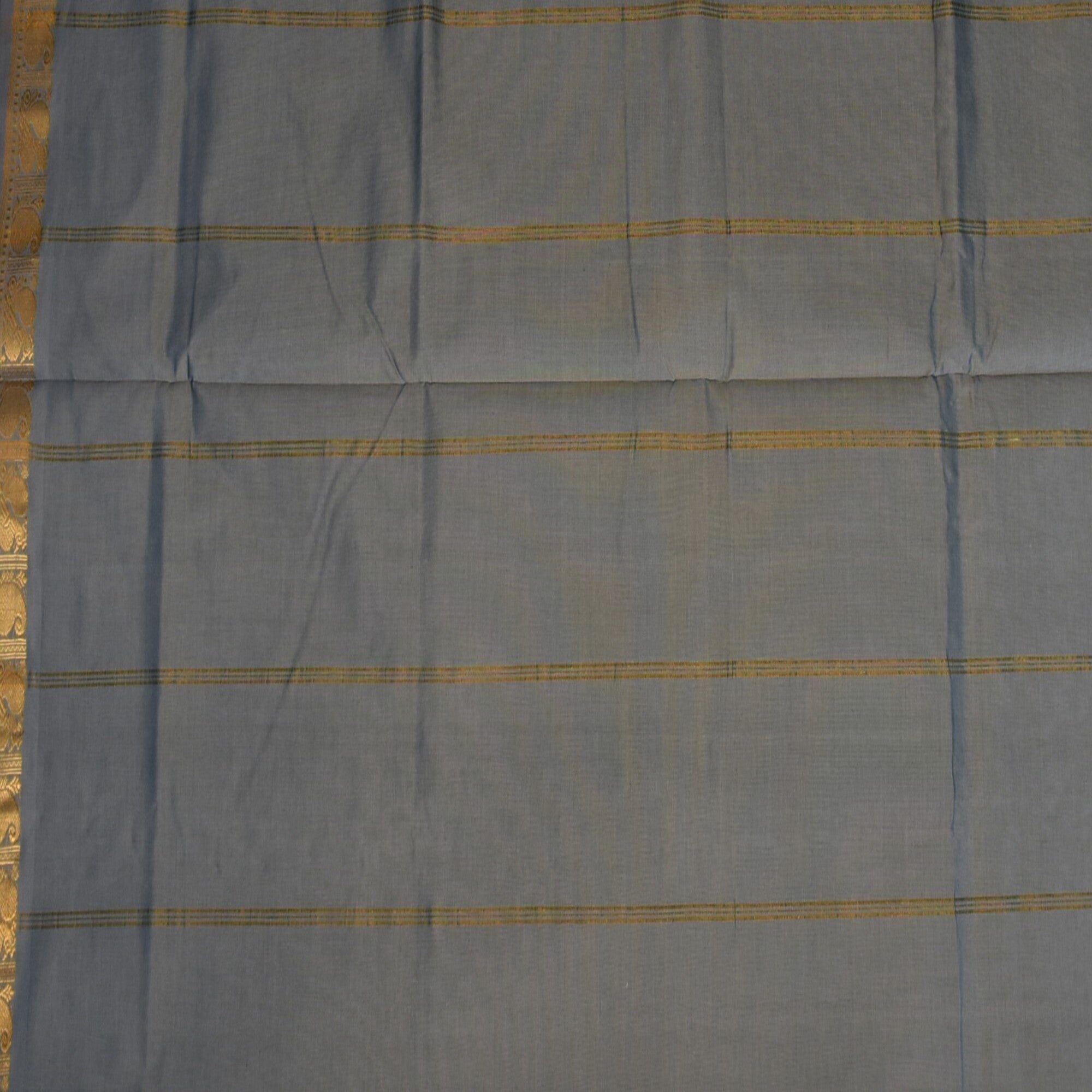 Semi Cotton Radium green saree with jari boarder