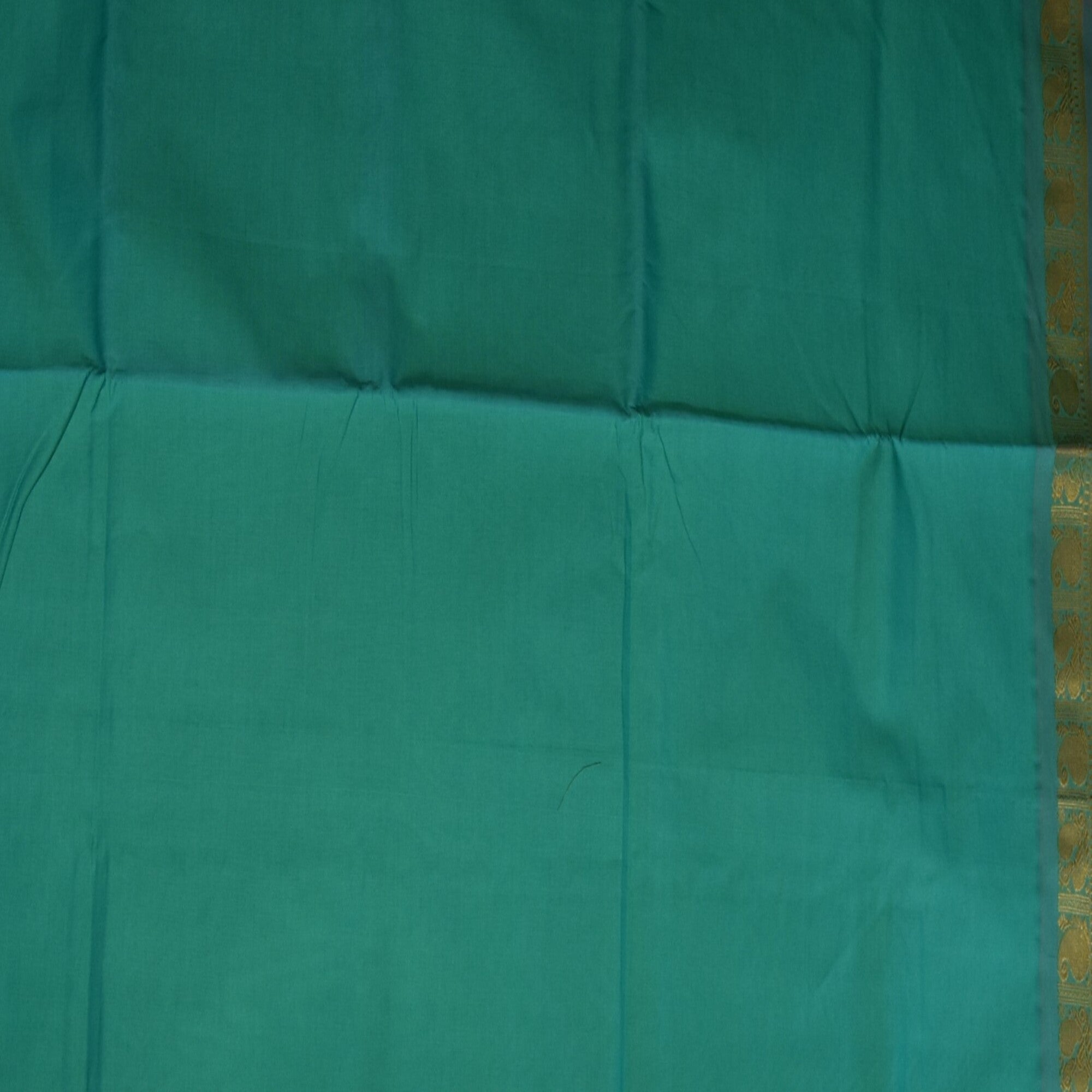 Semi Cotton Radium green saree with jari boarder