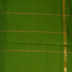 semi cotton short green saree with green boarder