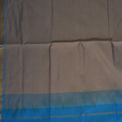 Semi Cotton Gray saree with Gold Jari Boarder.