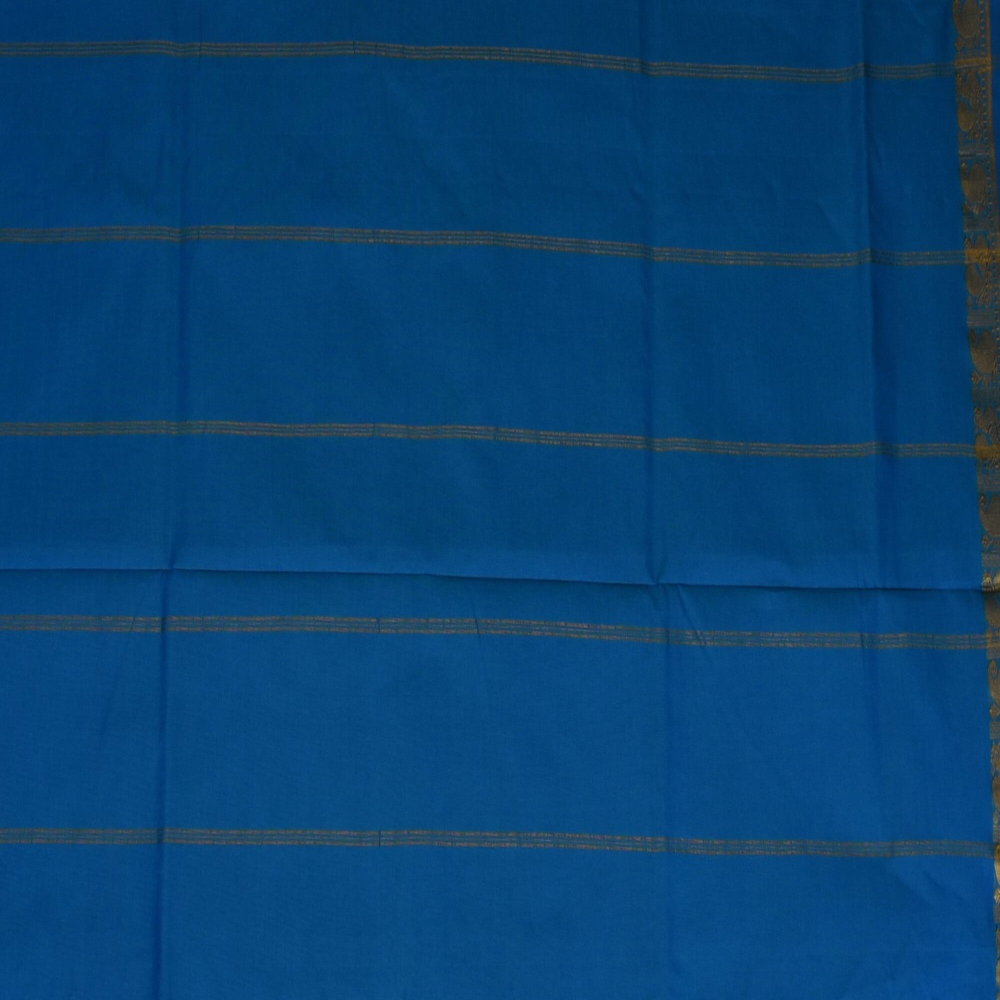 Semi Cotton Gray saree with Gold Jari Boarder.
