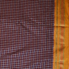 Ilkal Cotton Silk Brown Saree With Mustard Border