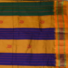 Ilkal Cotton Silk Green Saree With Mustard Border