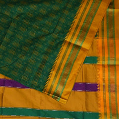 Ilkal Cotton Silk Green Saree With Mustard Border