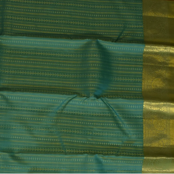 Kanchipuram Silk Teal Saree with Blouse