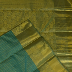 Kanchipuram Silk Teal Saree with Blouse