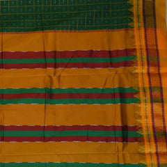 Ilkal Cotton Silk Green Saree With Yellow Border