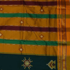 Ilkal Cotton Silk Green Saree With Mustard Border