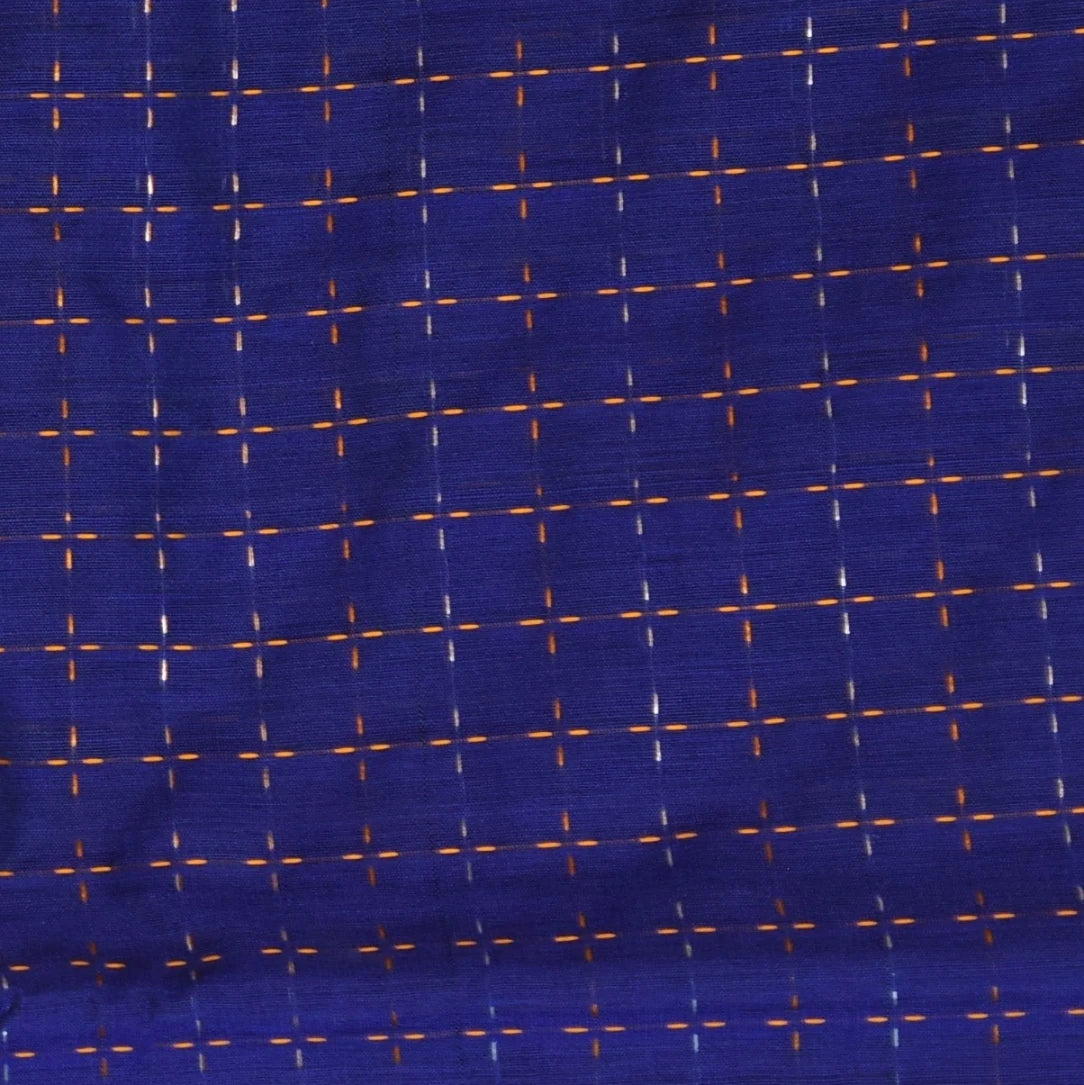 Ilkal Cotton Silk Ink Blue Saree Wit Gold Zari Border