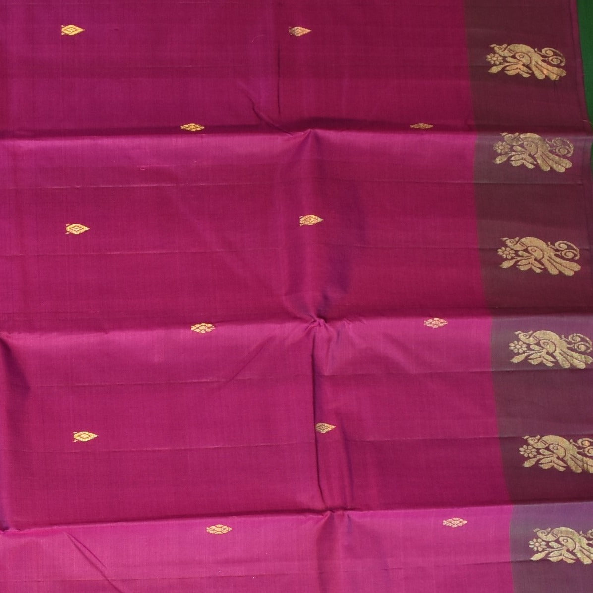 Kanchivaram silk Plum Wine Saree with Blouse