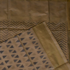 Pochampally ikkat Taupe Gray Saree with Blouse