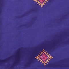 Ilkal Cotton Silk Kasuti Brinjal Purple With Mustard Border
