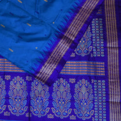 Ilkal Pure Silk Blue Saree With Violet Border