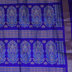 Ilkal Pure Silk Blue Saree With Violet Border