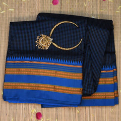 Ilkal Silk Navy Teal Saree with Blouse