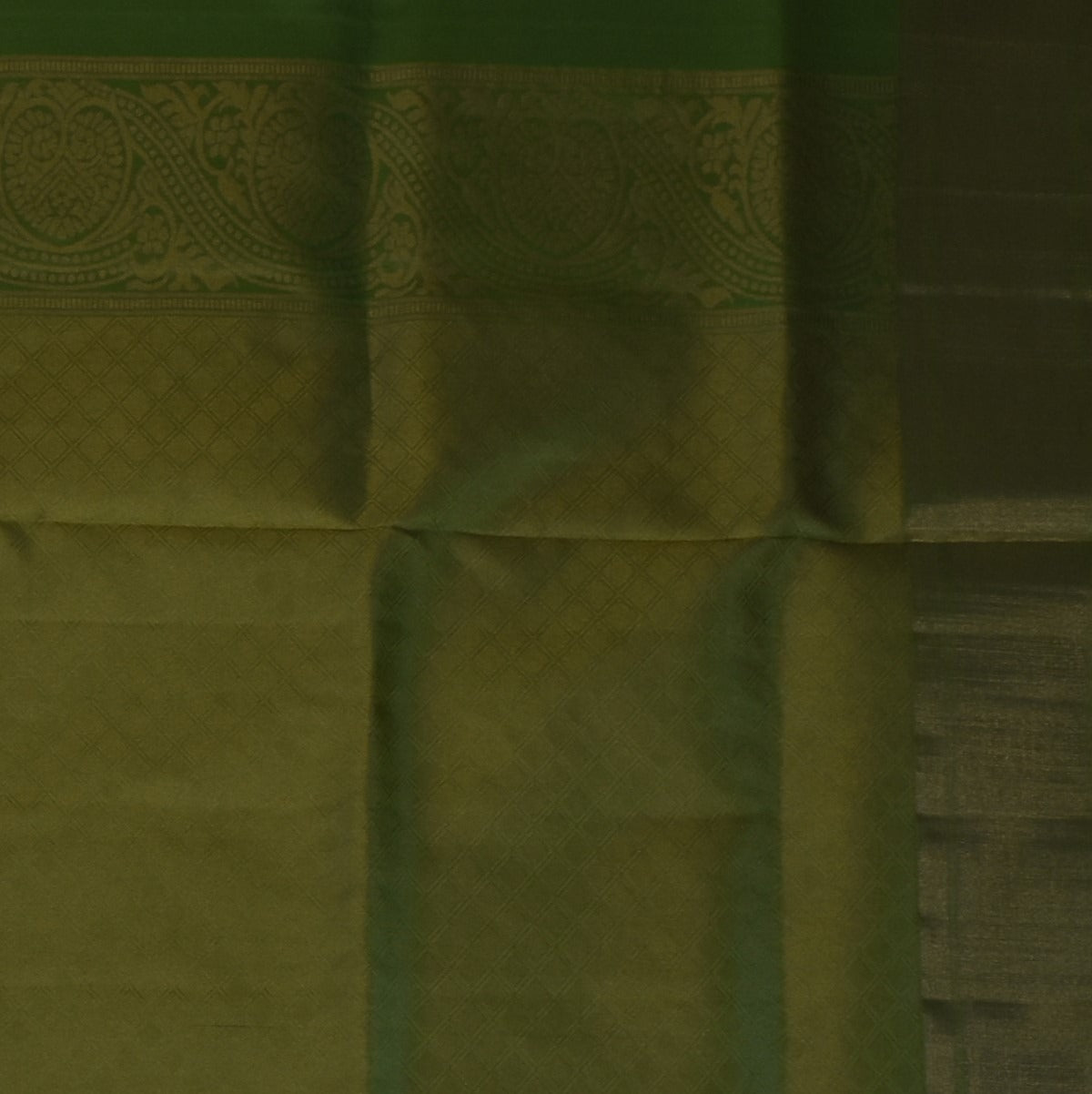 Pure silk Olive Green Saree with Blouse