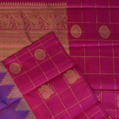 Kanchipuram Silk Purple Saree with Blouse