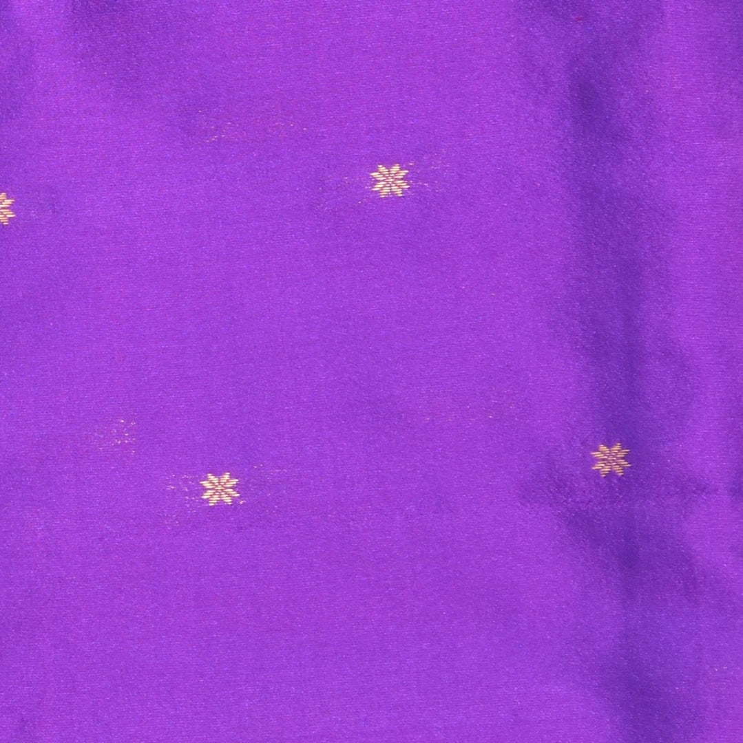 Ilkal Pure Silk Violet Saree With Pink Border