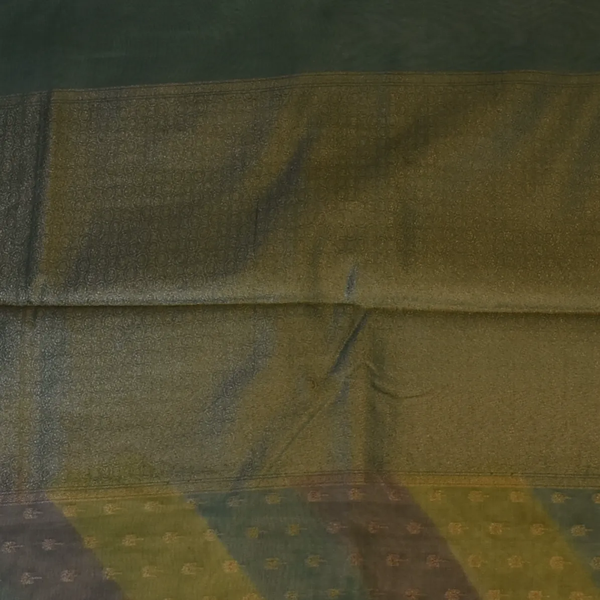 Banarasi kora tissue Sage Green Saree with Blouse