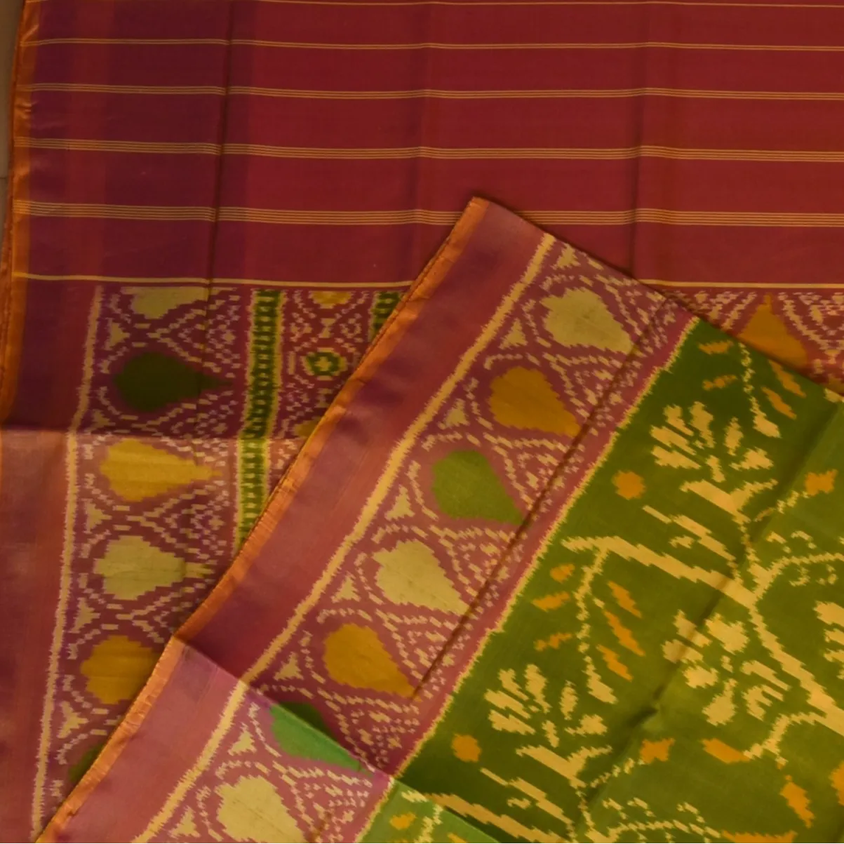 Rajkot Patola Chestnut Saree with Blouse