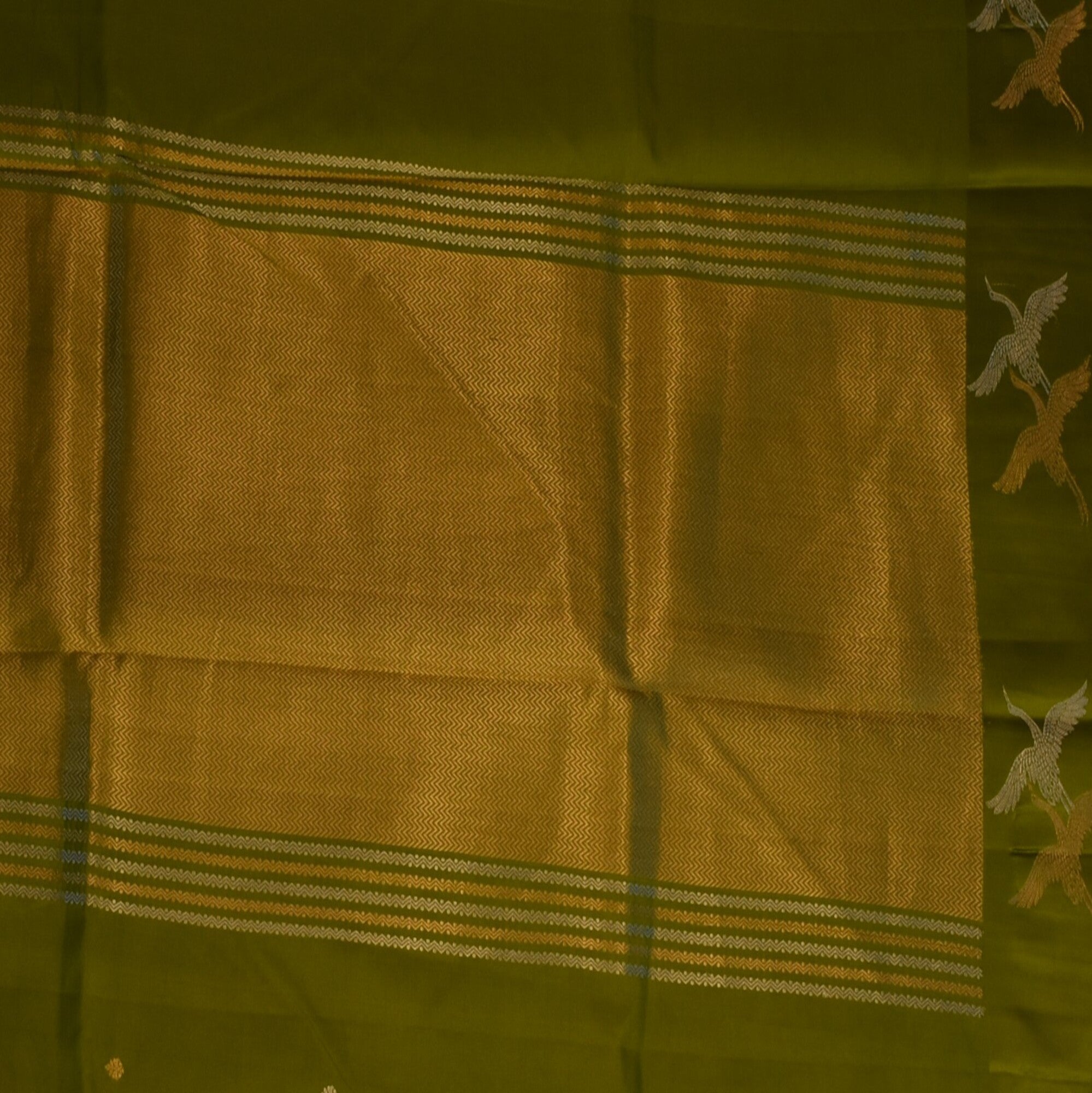 Benarasi pure kathan silk lime green saree with jari work