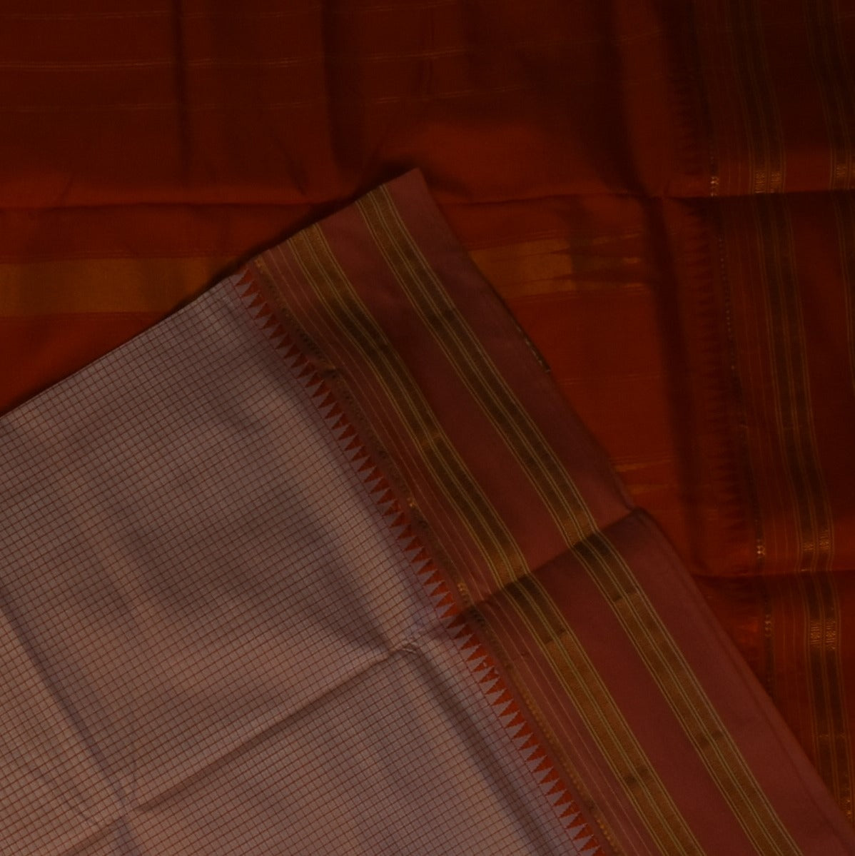 Ilkal Silk Rosewood Saree with Blouse