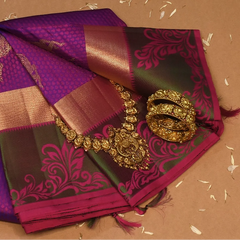 Kanchipuram Silk Magenta Saree with Blouse