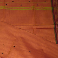 Kanchi Cotton Orange saree with thread boarder