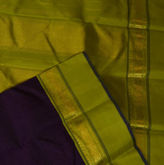 Kanchivaram Grape Wine Saree Light Green Boarder with Blouse