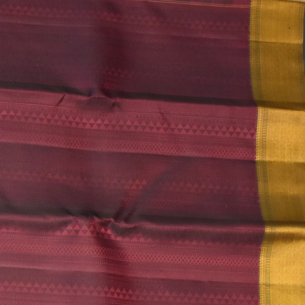 Kanchipuram Silk Chestnut Brown Saree with Blouse