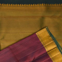 Kanchipuram Silk Chestnut Brown Saree with Blouse