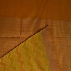 Benarasi rang kart cora cotton mustard yellow mix saree with jari work boarder